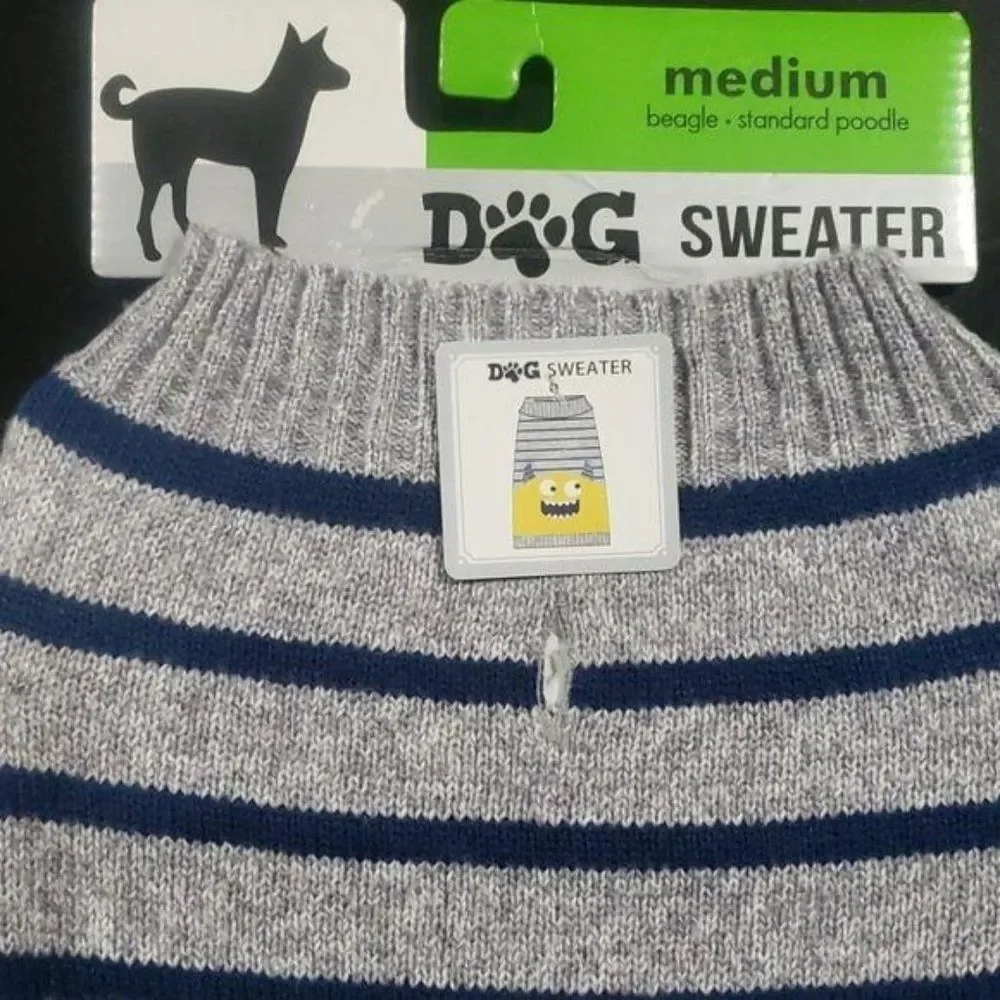 Monster knit gray yellow alien dog‎ sweater